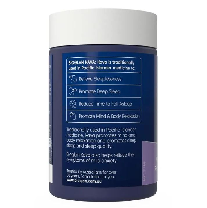 Viên uống hỗ trợ giấc ngủ Bioglan Kava Calm & Sleep