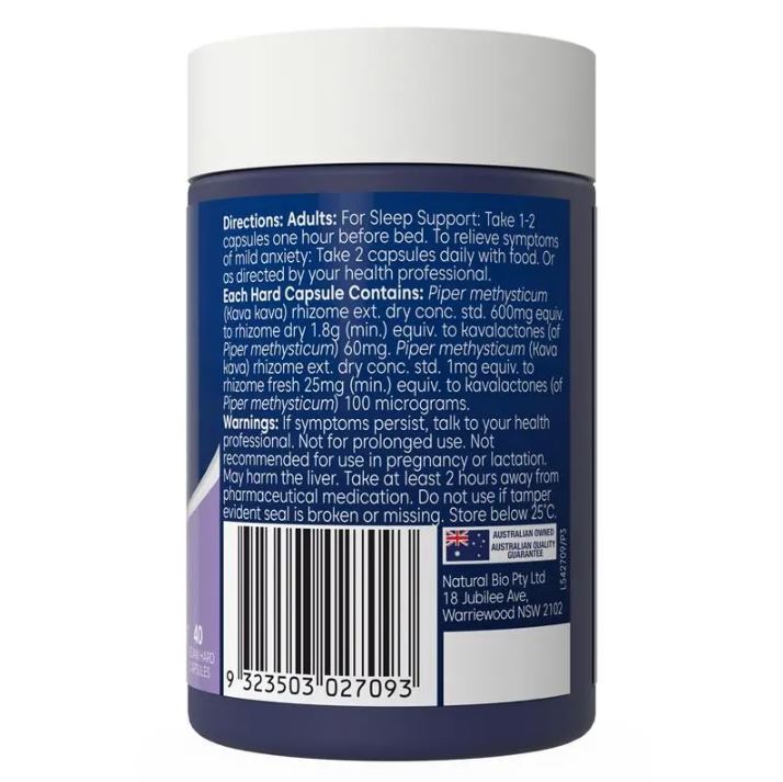 Viên uống hỗ trợ giấc ngủ Bioglan Kava Calm & Sleep