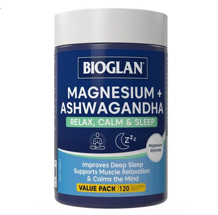 Viên uống magiê Bioglan Magnesium + Ashwaganha