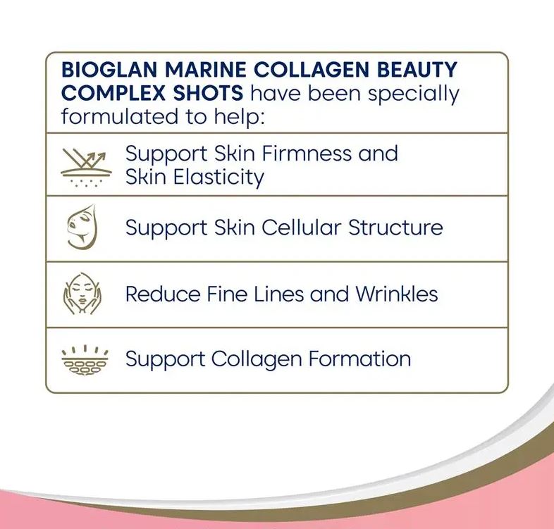 Collagen dạng nước Bioglan Marine Collagen Beauty Complex Shots