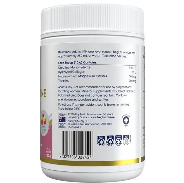 Bột collagen Bioglan Platinum Collagen + Creatine 300g