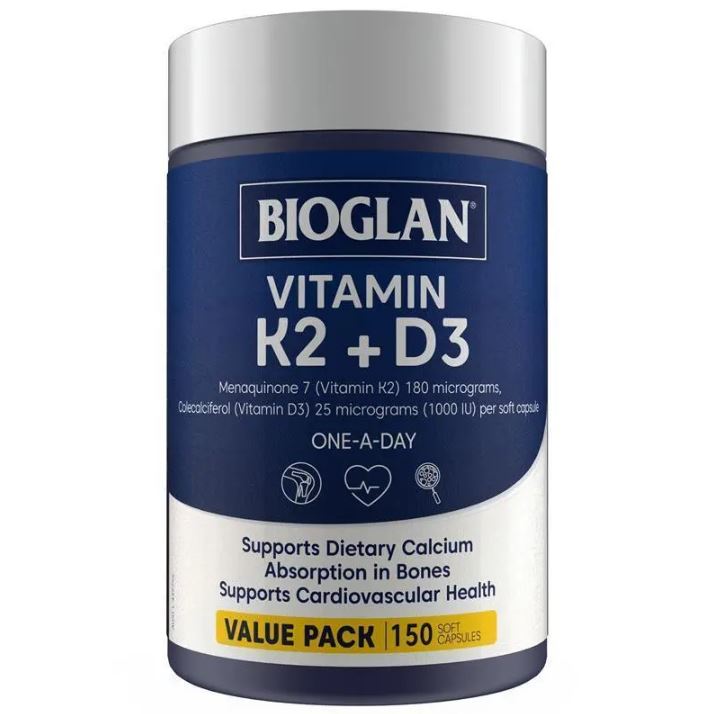 Viên uống Vitamin K2 + D3 Bioglan giúp xương chắc khỏe