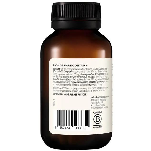 Viên uống chống oxy hoá BioHack Wanderlust Polyphenols x5 60 viên