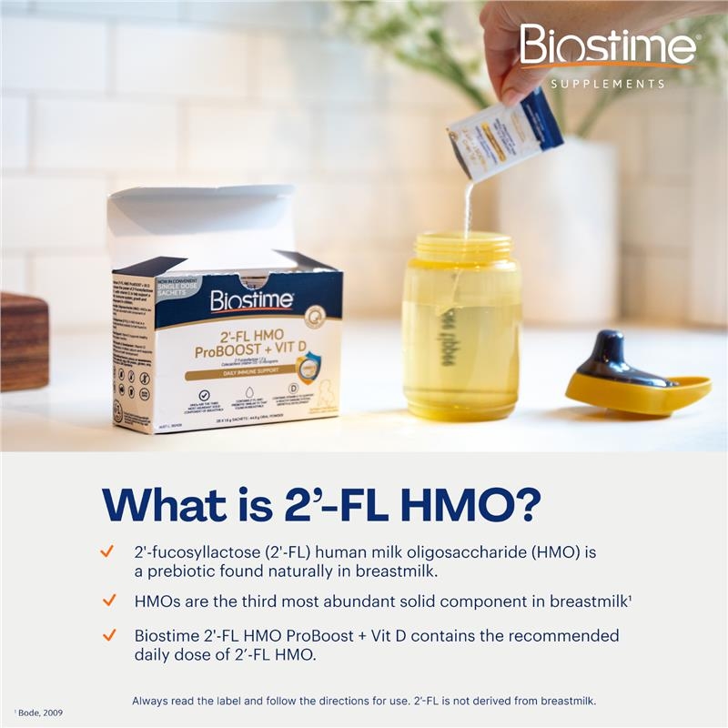 Bột tăng đề kháng cho bé Biostime 2 FL HMO ProBOOST + VIT D 1.6g x 28 gói