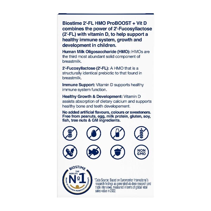 Bột tăng đề kháng cho bé Biostime 2 FL HMO ProBOOST + VIT D 1.6g x 28 gói