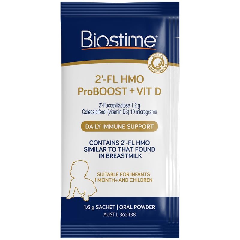 Bột tăng đề kháng cho bé Biostime 2 FL HMO ProBOOST + VIT D 1.6g x 28 gói