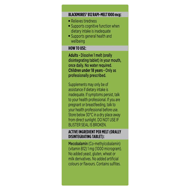 Viên ngậm bổ sung Vitamin B12 Blackmores Rapi-Melt 1000mcg