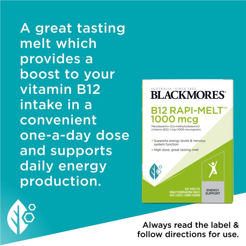 Viên ngậm bổ sung Vitamin B12 Blackmores Rapi-Melt 1000mcg