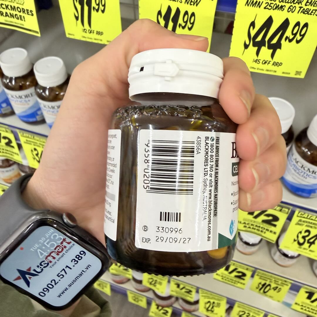 Viên uống hỗ trợ năng lượng tế bào và chống lão hóa Blackmores Cellular Energy NMN 250mg