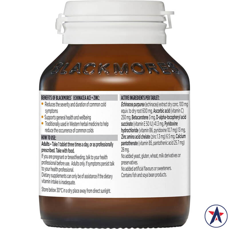 Viên uống hỗ trợ miễn dịch Blackmores Echinacea Ace + Zinc