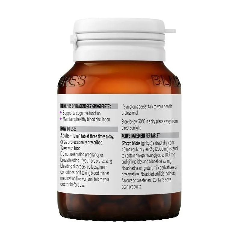 Viên uống bổ não Blackmores Ginkgo Forte 2000mg 80 viên