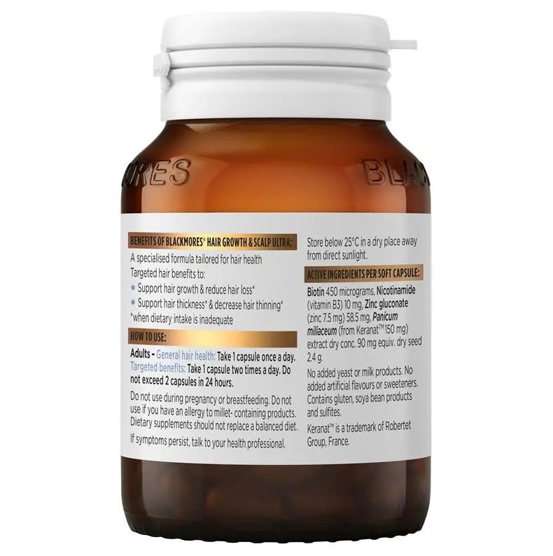 Viên uống kích thích mọc tóc Blackmores Hair Growth+Scalp Ultra