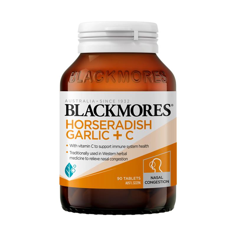 Viên Blackmores Horseradish Garlic + C giảm cảm lạnh, tăng đề kháng