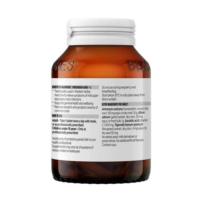 Viên Blackmores Horseradish Garlic + C giảm cảm lạnh, tăng đề kháng