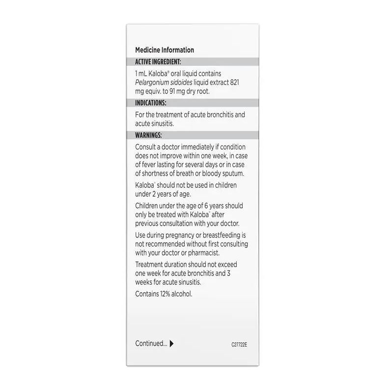 Blackmores Kaloba Acute Bronchitis Sinusitis trị viêm xoang 50ml