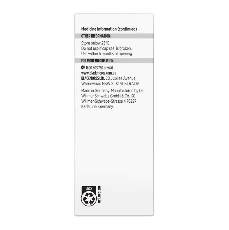 Blackmores Kaloba Acute Bronchitis Sinusitis trị viêm xoang 50ml
