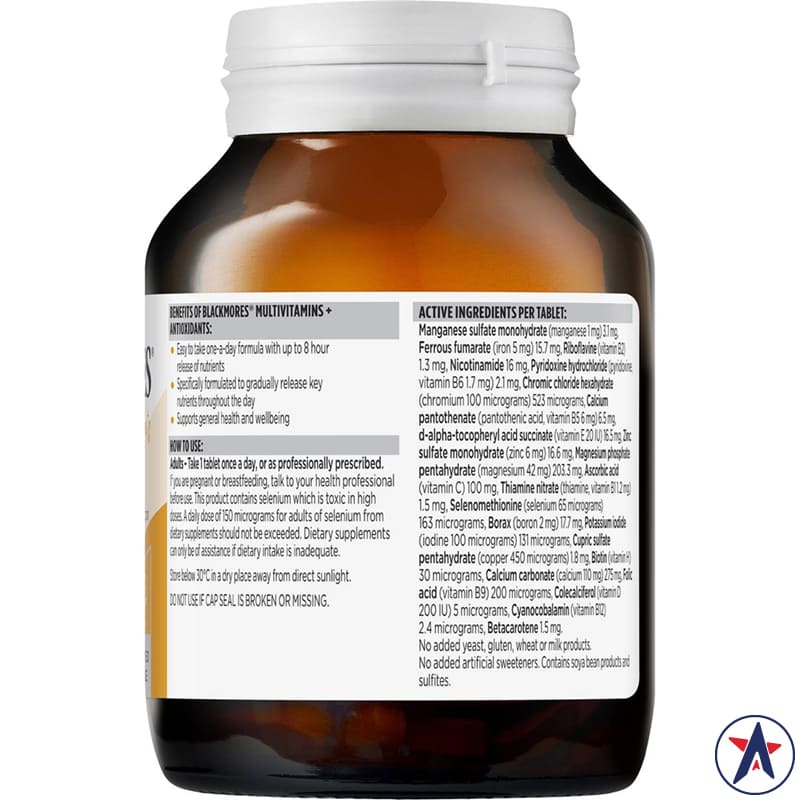 Blackmores Multivitamin + Antioxidants Sustained Release 125 viên | Chất lượng đảm bảo từ Úc