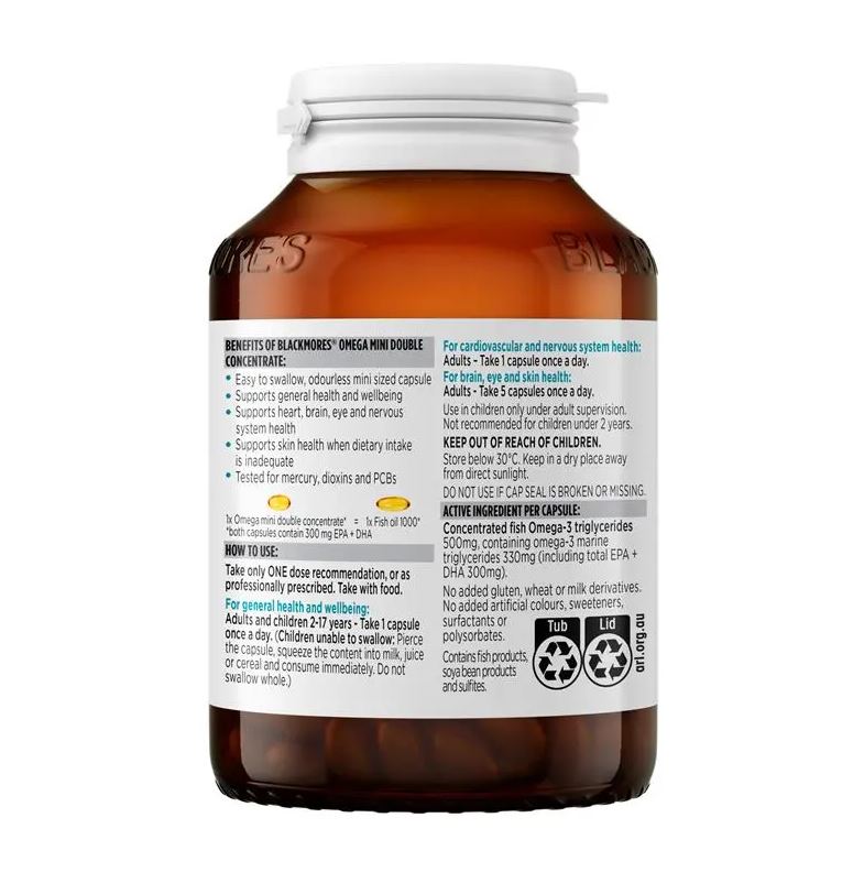 Dầu cá Blackmores Omega Mini Double Concentrate