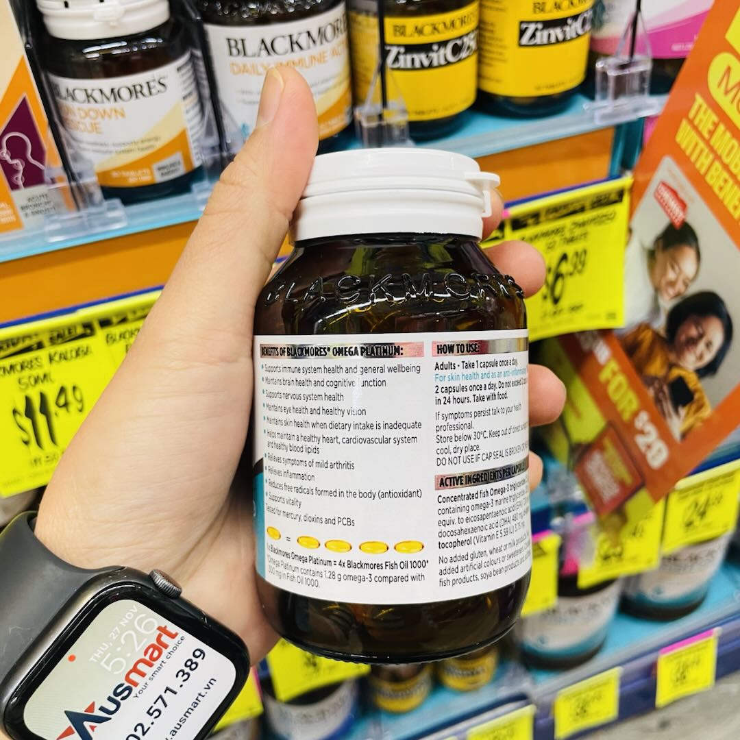 Viên uống bổ sung omega 3 hàm lượng cao Blackmores Omega Platinum