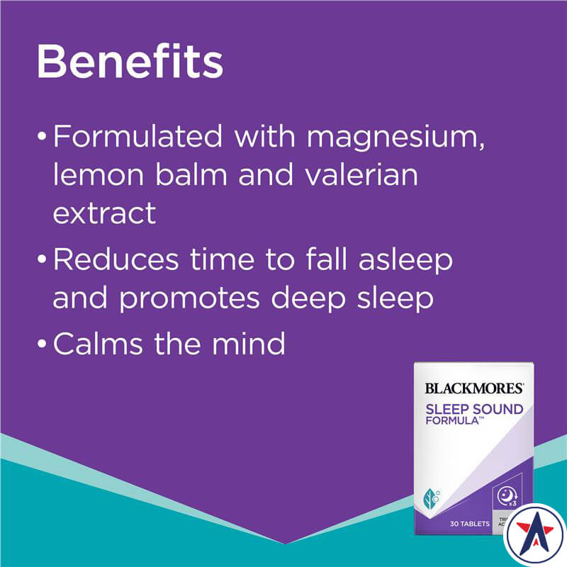 Blackmores Sleep Sound Formula hỗ trợ ngủ & giúp ngủ ngon 30 viên | Xuất xứ Úc (Australia)