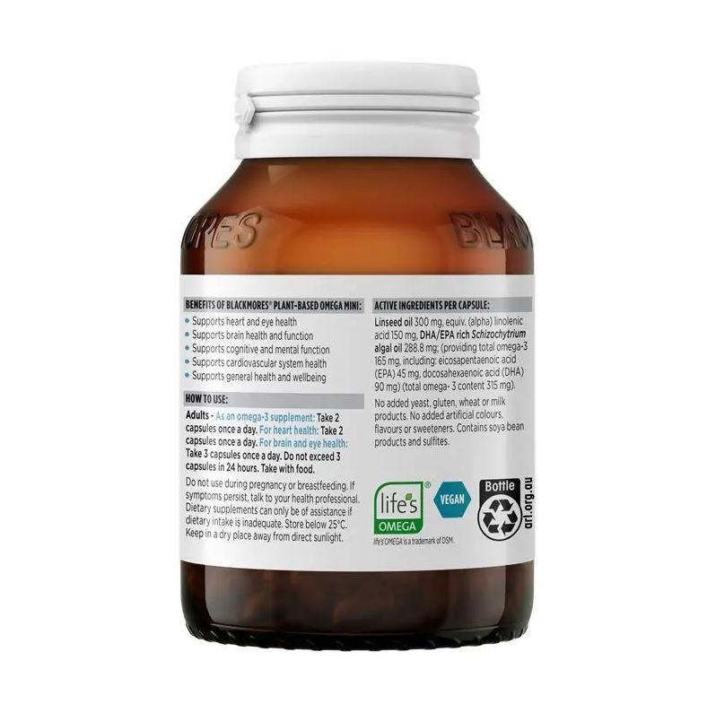 Viên uống Blackmores Vegan Omega 3 Oil thuần chay