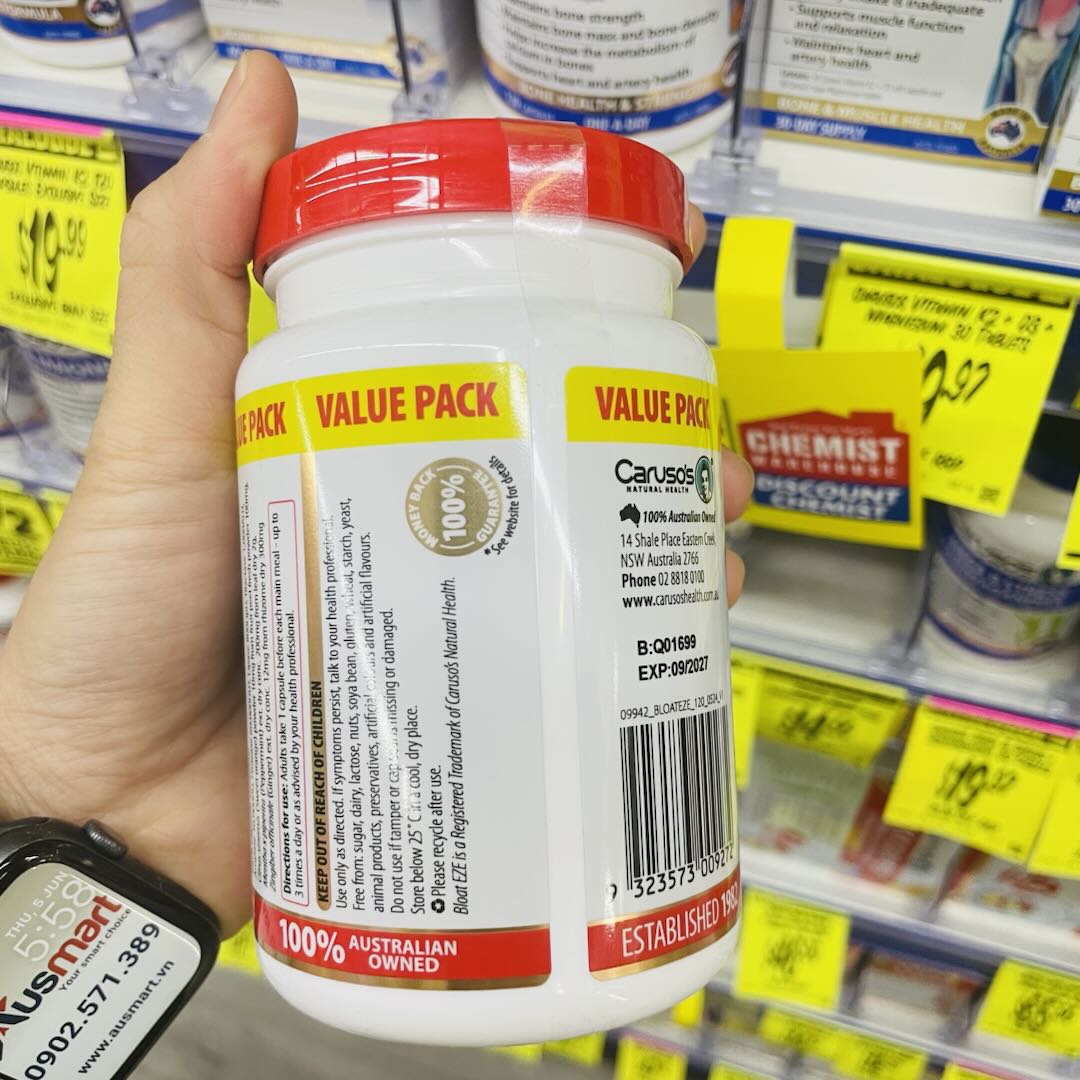 Viên uống hỗ trợ tiêu hóa Caruso's Bloat Eze