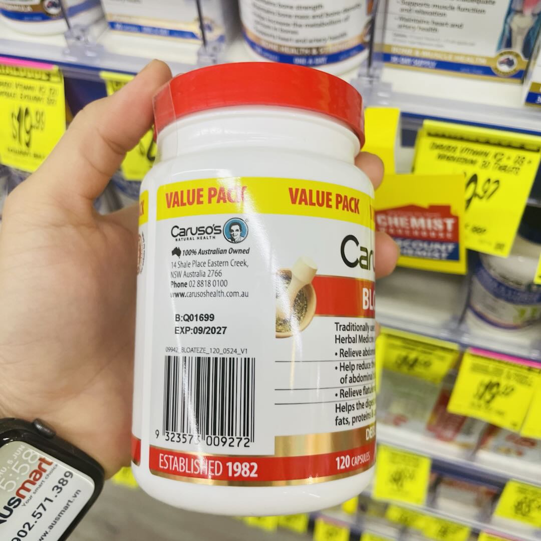 Viên uống hỗ trợ tiêu hóa Caruso's Bloat Eze