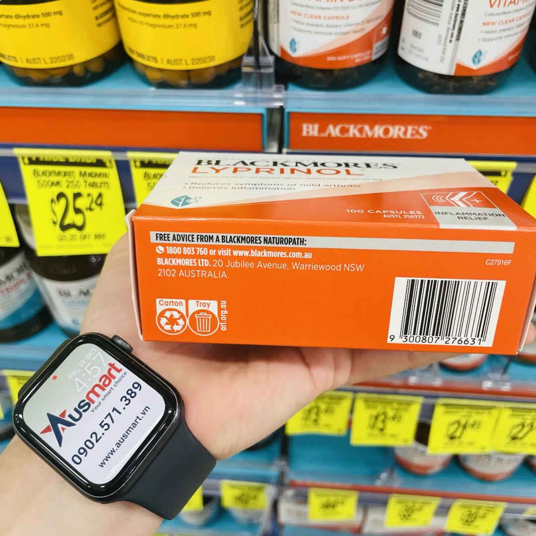 Viên uống hỗ trợ khớp từ dầu vẹm xanh Blackmores Lyprinol Marine 100 viên