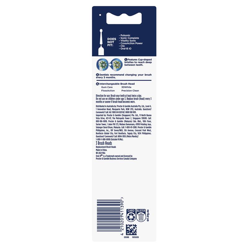 Đầu bàn chải điện Oral B Cross Action Rainbow của Úc bộ 3 đầu