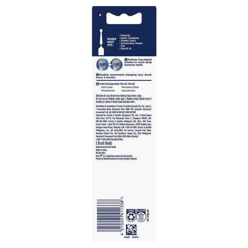 Đầu bàn chải điện Oral B 3D White của Úc bộ 3 đầu