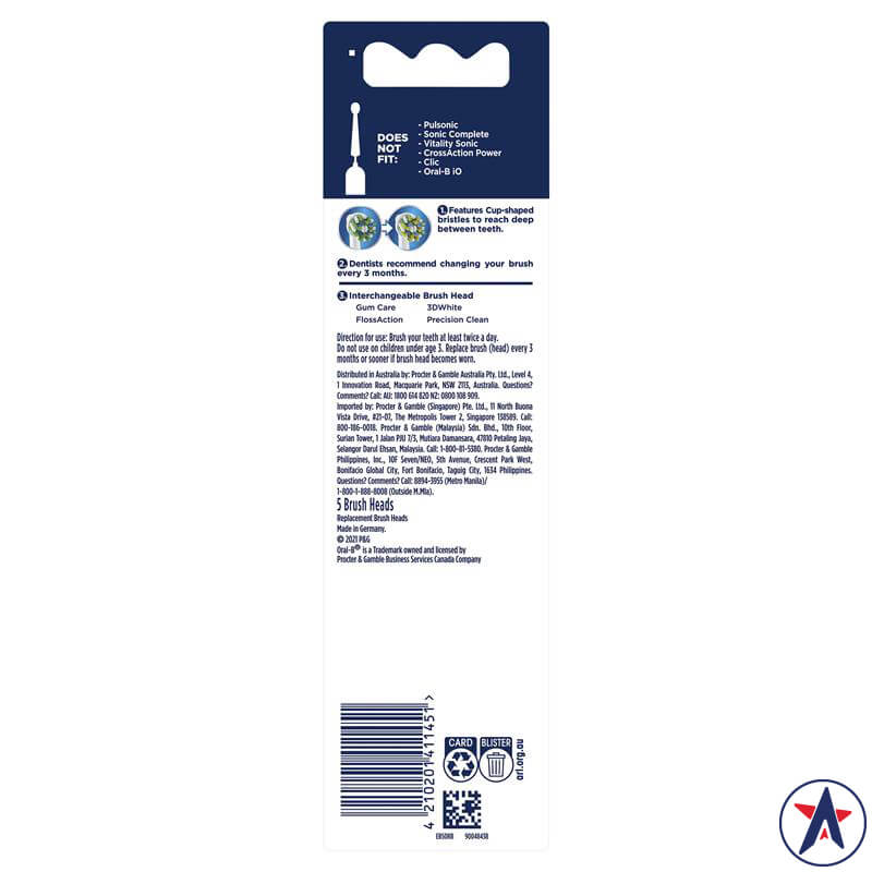 Bộ 5 đầu thay bàn chải điện Oral B Power Toothbrush Cross Action Refills