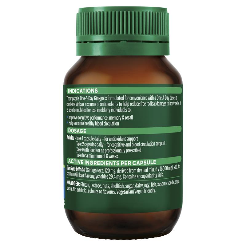 Viên uống bổ não Ginkgo Úc 6000mg Thompson's One A Day 60 viên