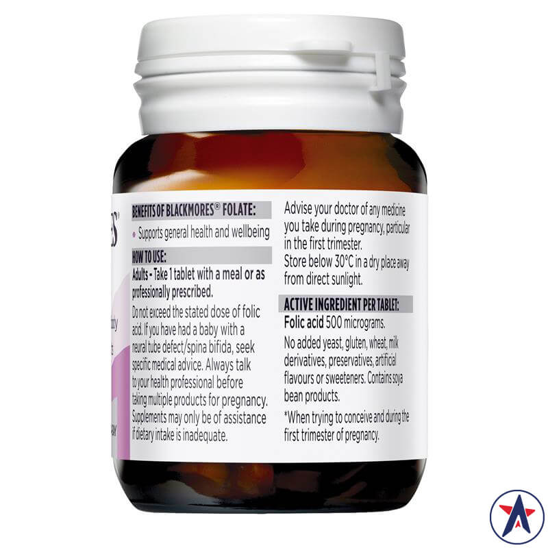 Bổ sung Axit Folic cho bà bầu Blackmores Folate 500mg 90 viên