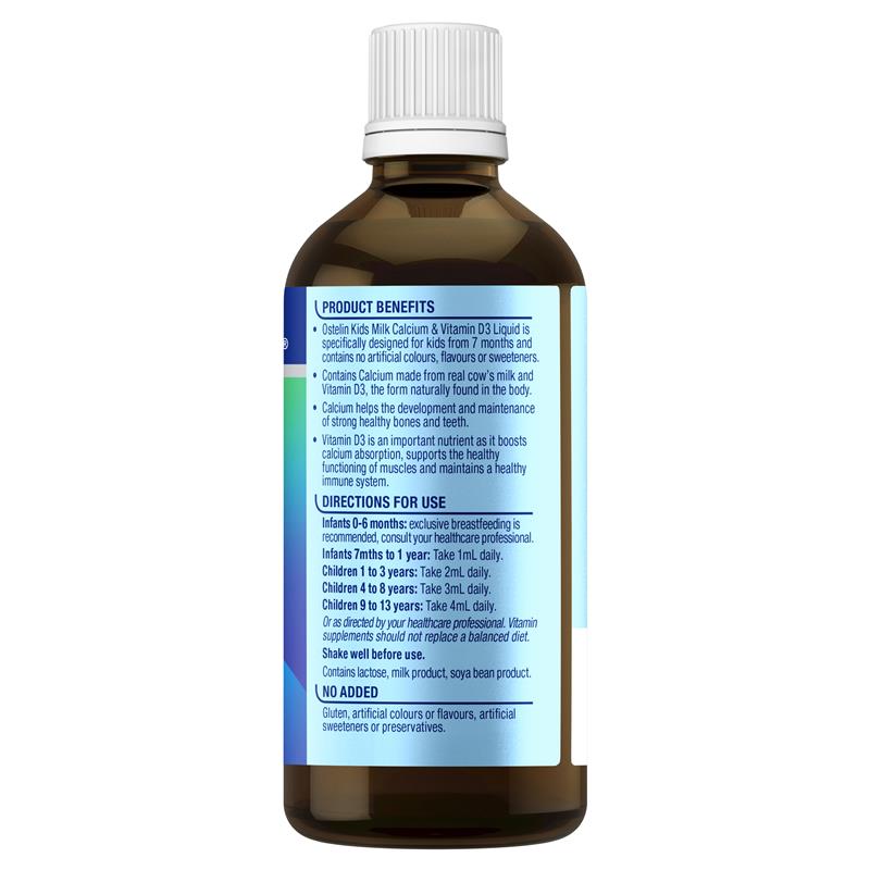 Canxi Ostelin Calcium Vitamin D3 cho bé dạng nước Kids Milk Úc 90ml