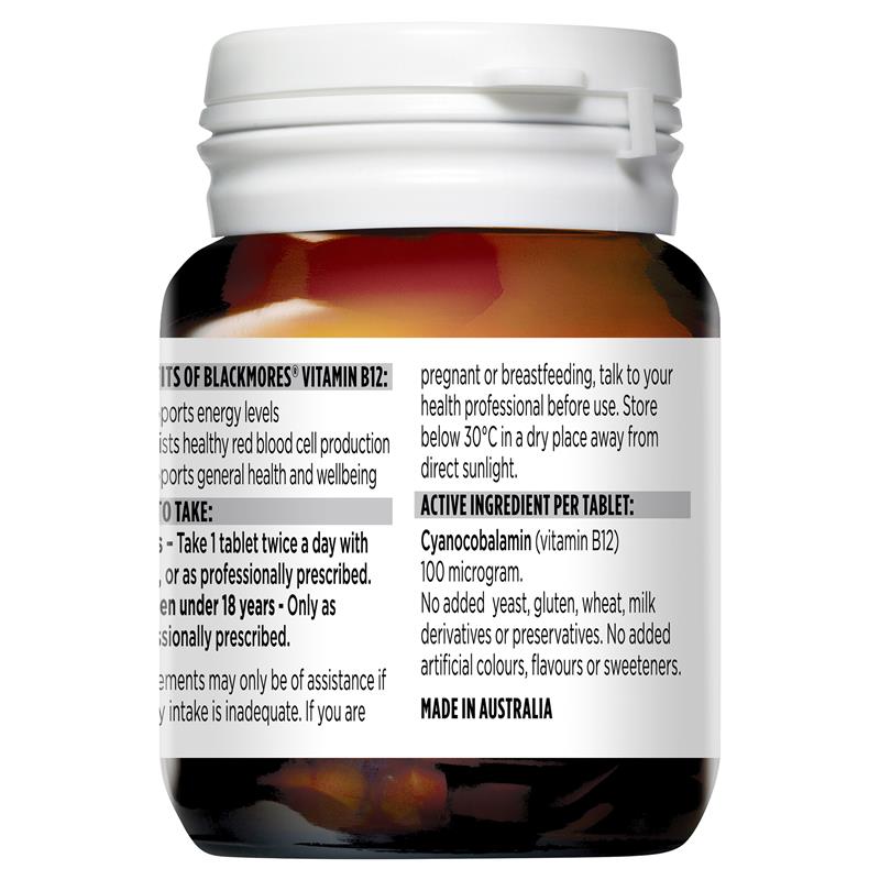 Vitamin B12 Blackmores Cyanocobalamin 100 mcg của Úc