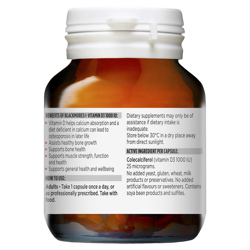 Vitamin D3 Blackmores 1000IU của Úc 60 viên | Chất lượng đảm bảo từ Úc