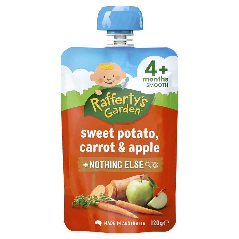 Bột ăn dặm Rafferty's Garden Sweet Potato Carrot Apple 120g | Hàng xách tay Úc chính hãng