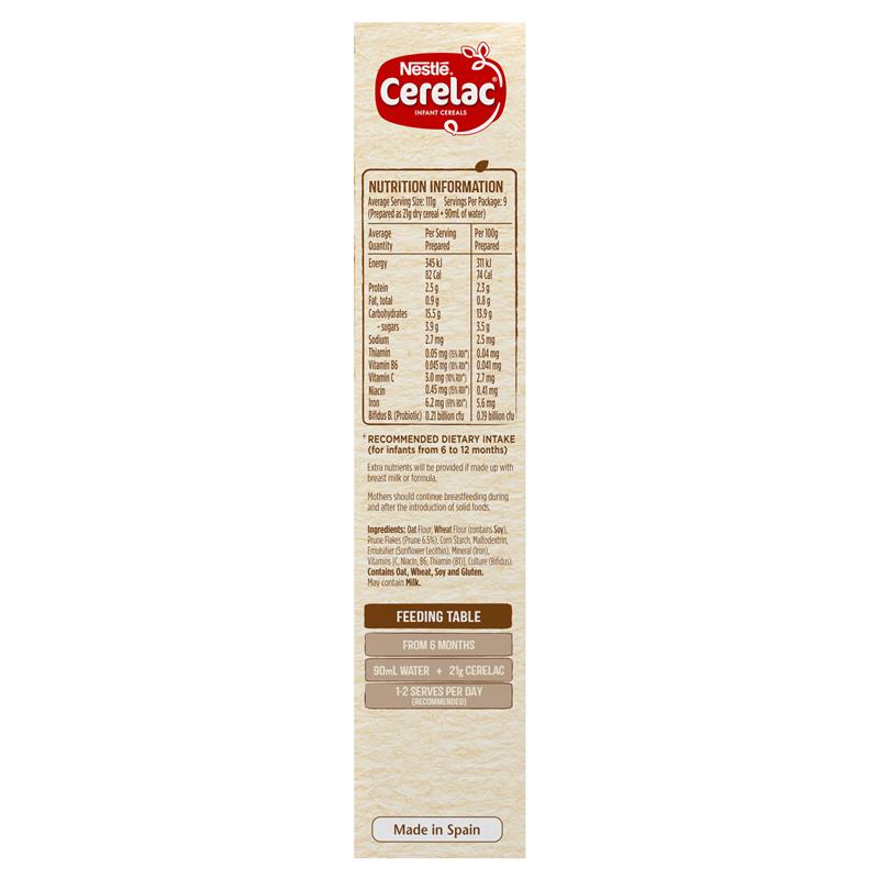 Bột ăn dặm Cerelac cho bé Infant Cereal Oat & Prune của Úc 200g | Chất lượng đảm bảo từ Úc