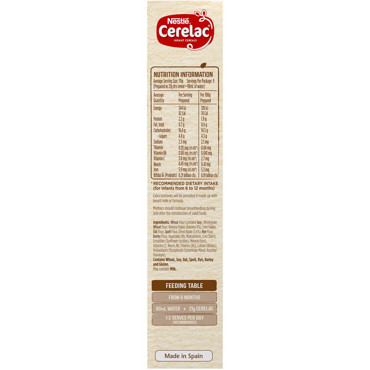 Bột ăn dặm Cerelac Nestlé cho bé Multigrain Banana & Apple 200g