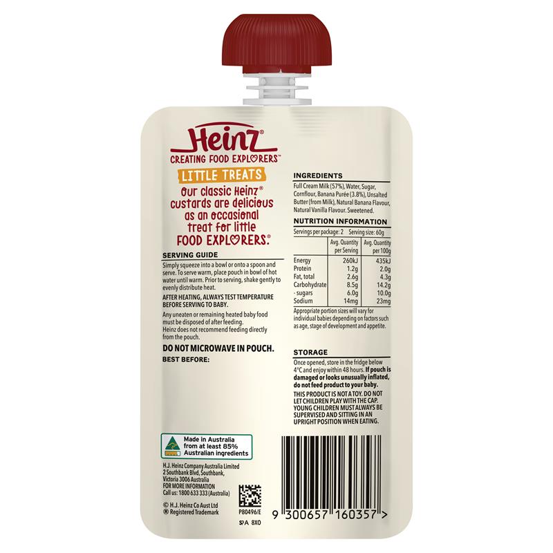 Váng sữa Heinz cho bé vị chuối Banana Custard của Úc 120g