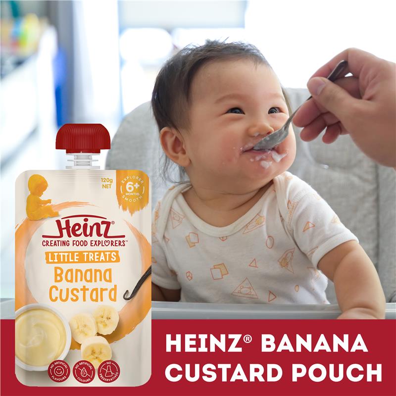 Váng sữa Heinz cho bé vị chuối Banana Custard của Úc 120g