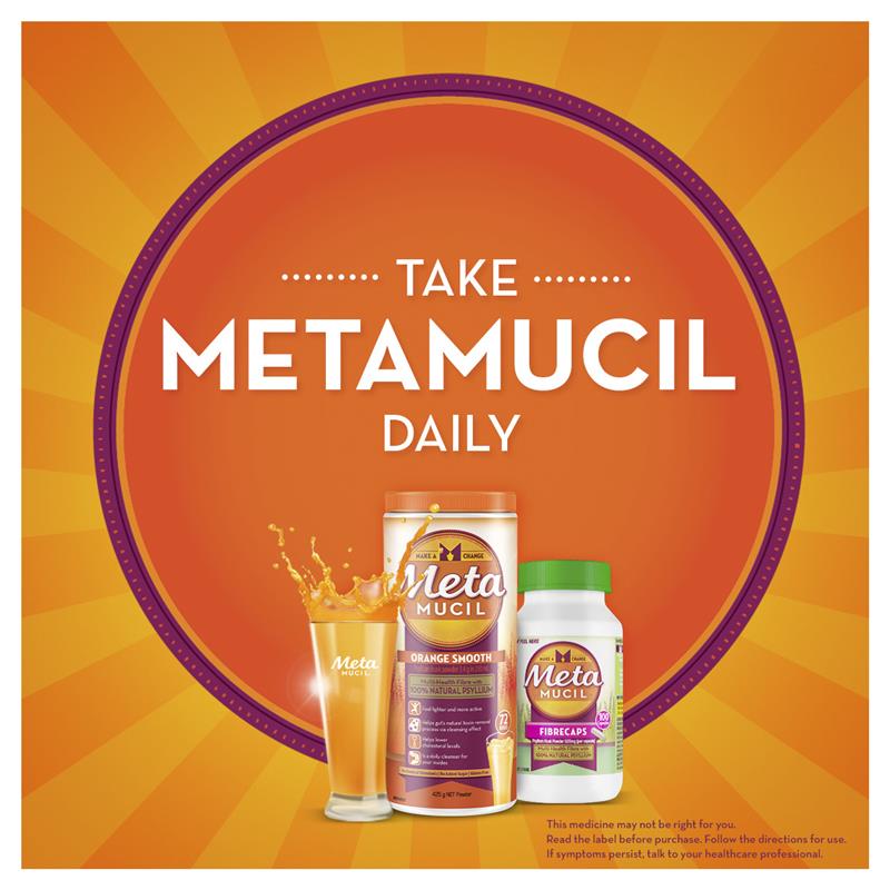 Bột cam Metamucil bổ sung chất xơ Orange Smooth 114 Doses 673g | Sản phẩm chất lượng từ Úc