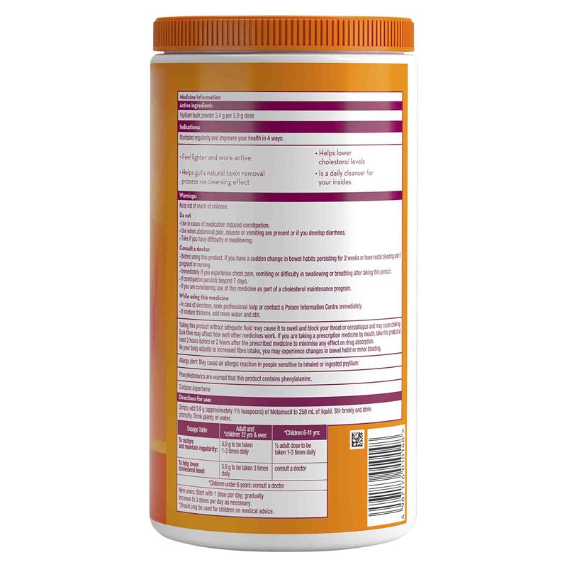 Bột cam Metamucil bổ sung chất xơ Orange Smooth