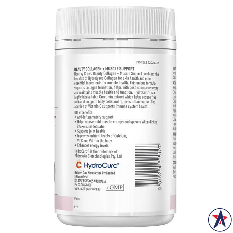 Bột collagen hỗ trợ cơ Healthy Care Beauty Collagen + Muscle Support 120g