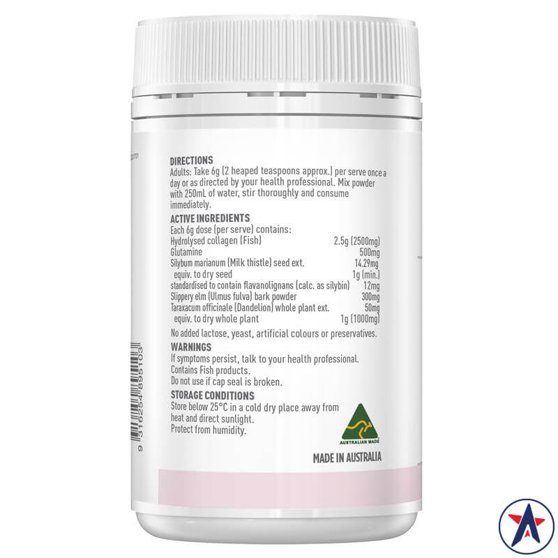 Bột collagen phục hồi hệ tiêu hóa Healthy Care Beauty Collagen + Gut Repair 120g