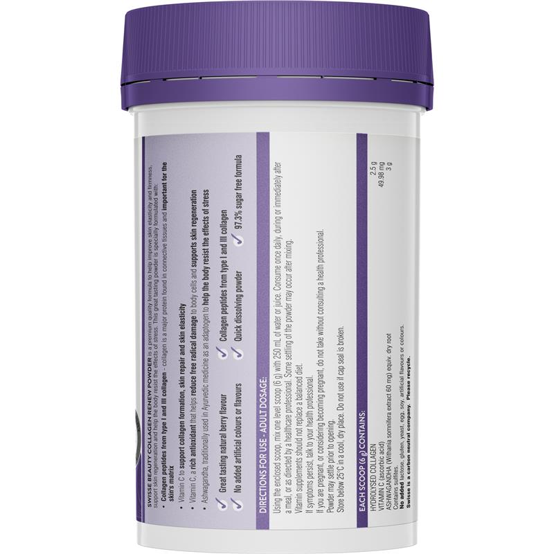 Collagen Renew dạng bột Swisse Beauty Collagen Renew của Úc 120g