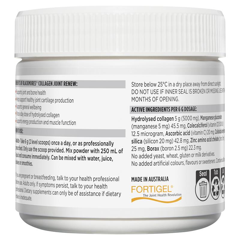 Bột uống tái tạo sụn khớp Blackmores Collagen Joint Renew Úc 120g