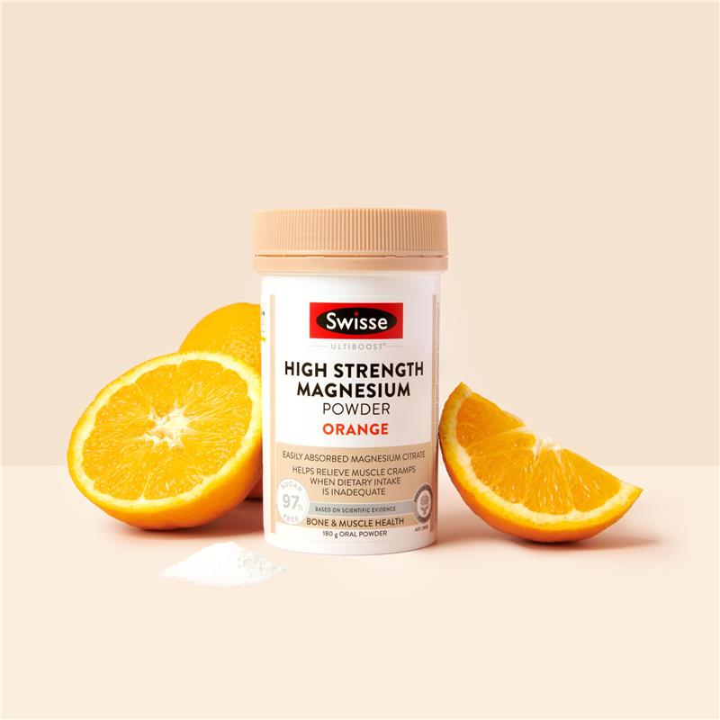 Bột Magie liều cao Swisse High Strength Magnesium Orange 180g