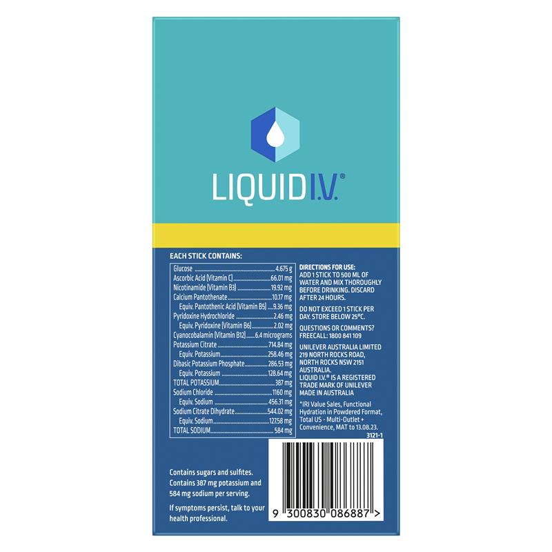 Bột uống bù điện giải vị chanh Liquid IV Hydration Lemon Lime