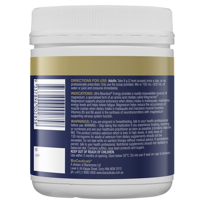 Bột uống hỗ trợ cơ bắp BioCeuticals Ultra Muscleze Energy 240g